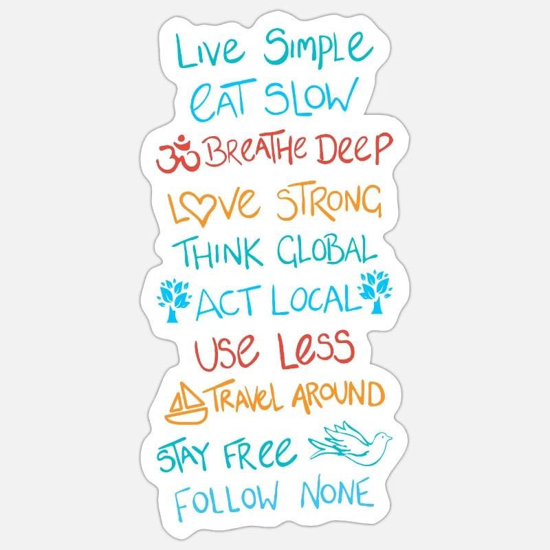 Live Simple 2 - Sticker size S (10 x 10 cm) - white matte