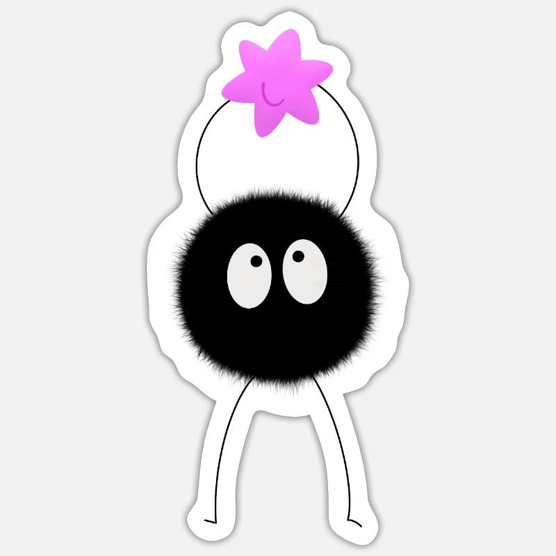 Soot Sprite Star - Sticker size S (10 x 10 cm) - white matte
