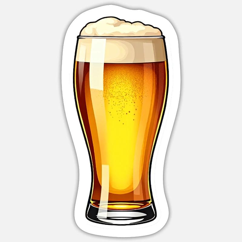 Bier - Sticker Größe S (10 x 10 cm) - Mattweiß