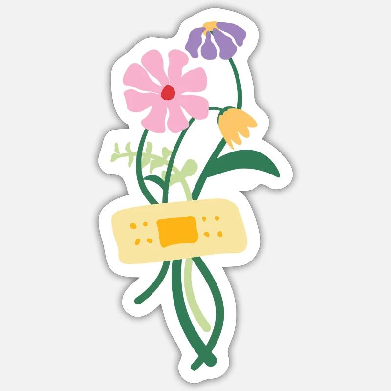 Blumen Sticker Größe S (10 x 10 cm)