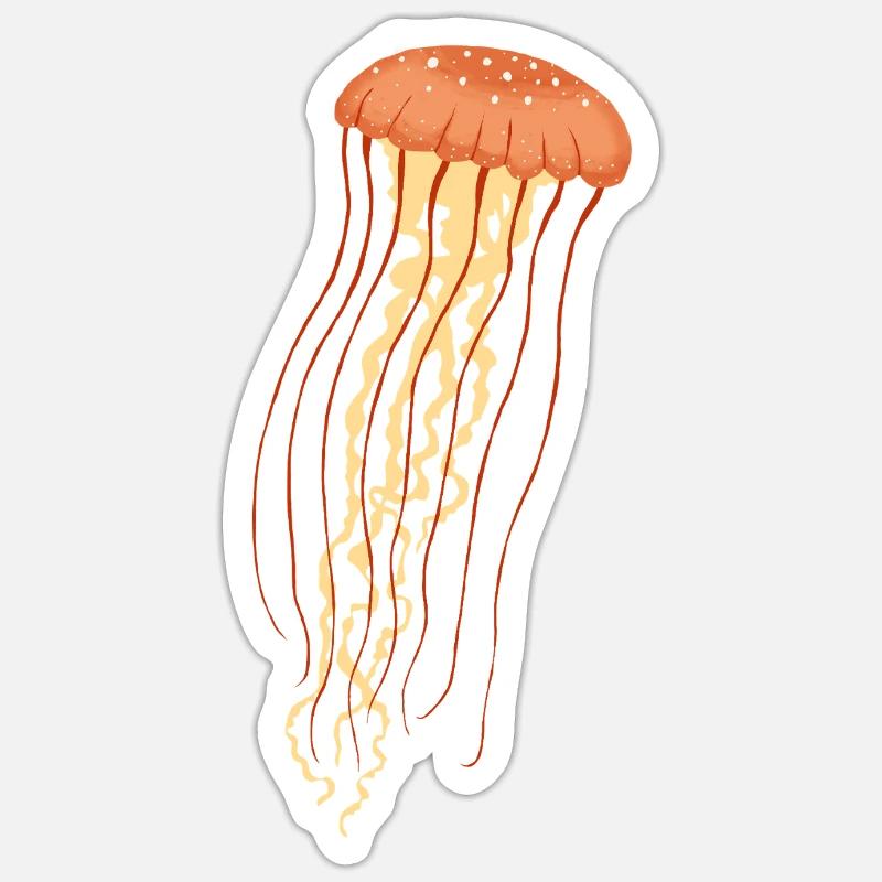 Qualle 2 - Sticker Größe S (10 x 10 cm) - Mattweiß