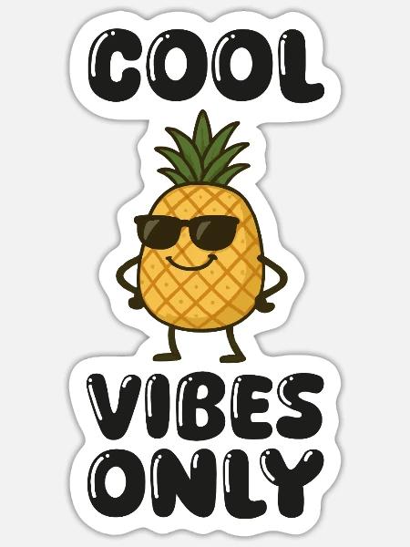 ananas comic - Sticker Größe S (10 x 10 cm) - Mattweiß