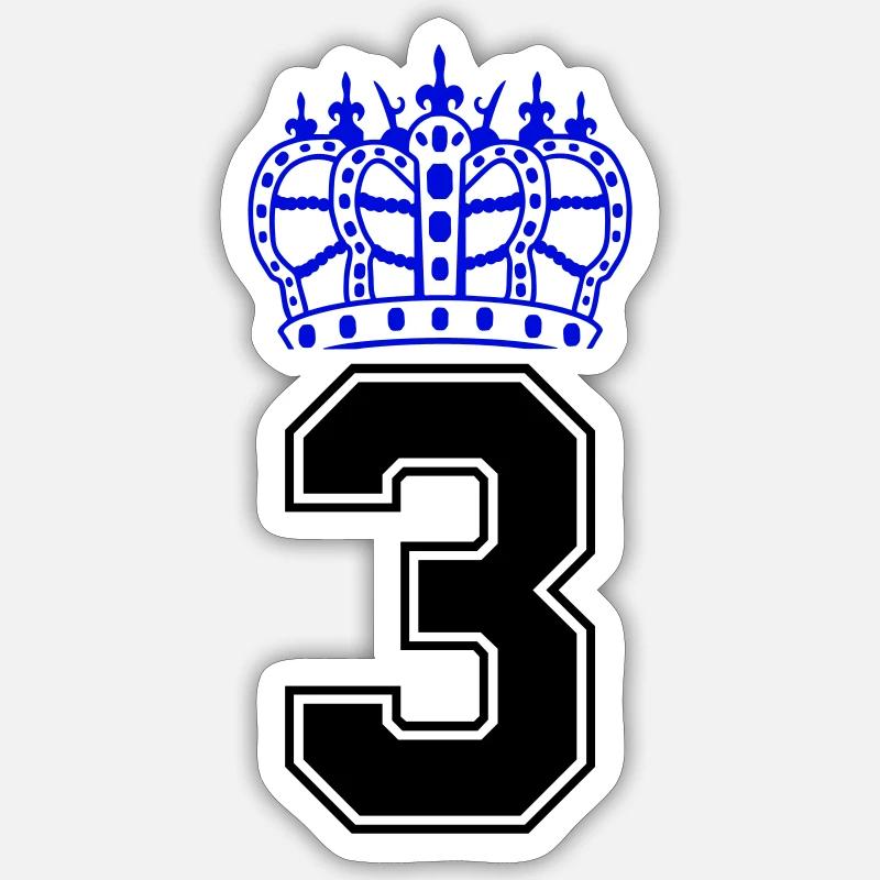 3 couronnes - Sticker taille S (10 x 10 cm) - blanc mat