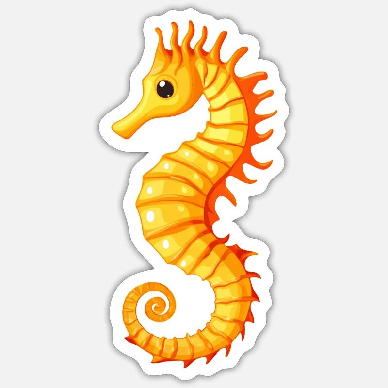 Seepferdchen - Sticker Größe S (10 x 10 cm) - Mattweiß