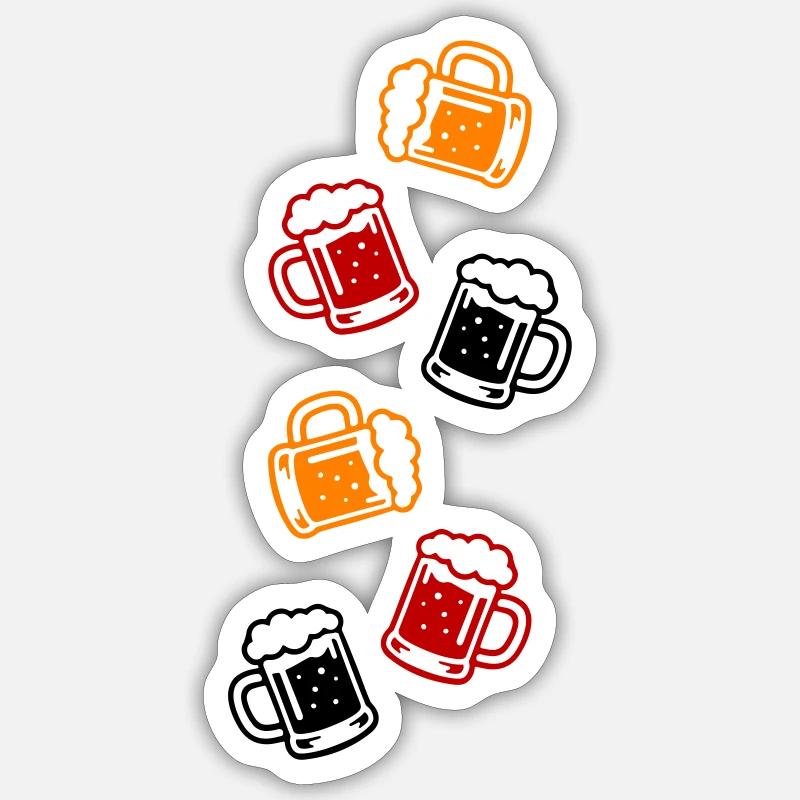 Bier Bierglas - Sticker Größe S (10 x 10 cm) - Mattweiß