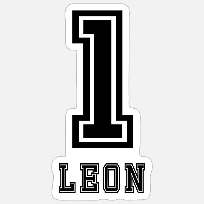 Leon 1 - Sticker Größe S (10 x 10 cm) - Mattweiß