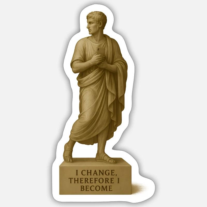 Classical Philosophy Sculpture - Sticker size S (10 x 10 cm) - white matte