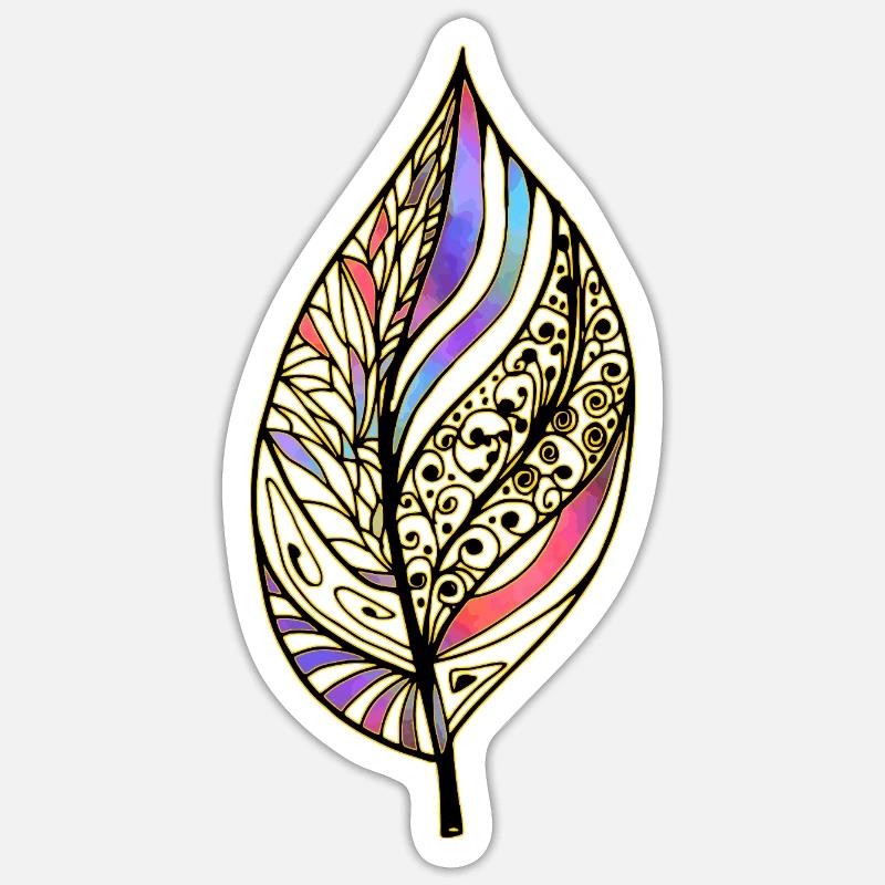 feuille - Sticker taille S (10 x 10 cm) - blanc mat
