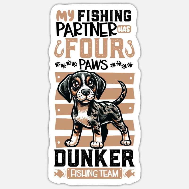 Pêche et dunker - Sticker taille S (10 x 10 cm) - blanc mat