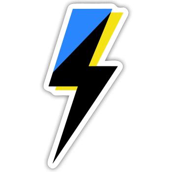 Blue and Yellow Geometry - Sticker size S (10 x 10 cm) - white matte - Front