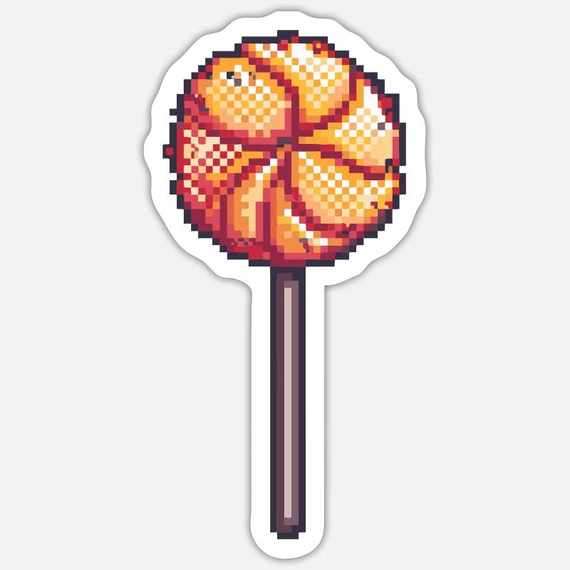 Pixel lollipops on a stick - Sticker size S (10 x 10 cm) - white matte
