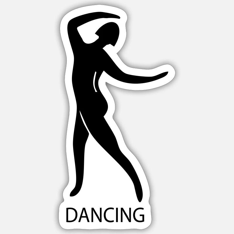 Danse - Sticker taille S (10 x 10 cm) - blanc mat