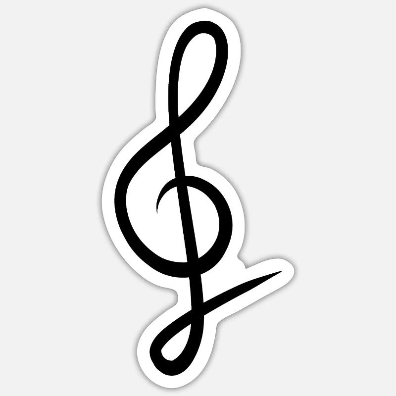 Clé dessinée à la main - Sticker taille S (10 x 10 cm) - blanc mat