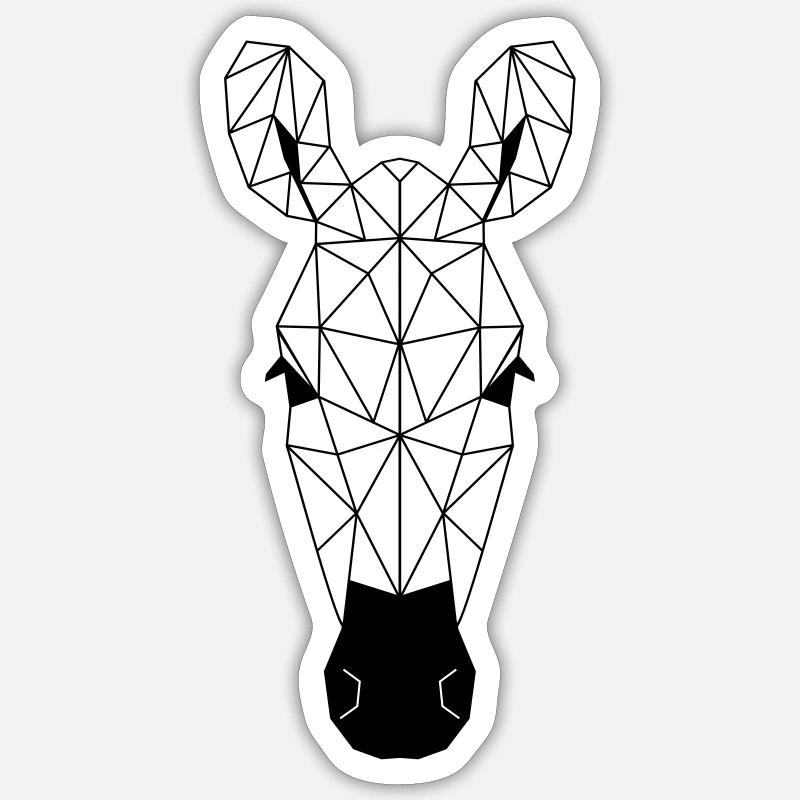 Polygone zèbre - Sticker taille S (10 x 10 cm) - blanc mat