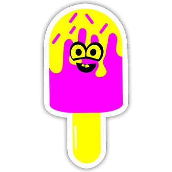 eis_smile - Sticker Größe S (10 x 10 cm) - Mattweiß - Vorne