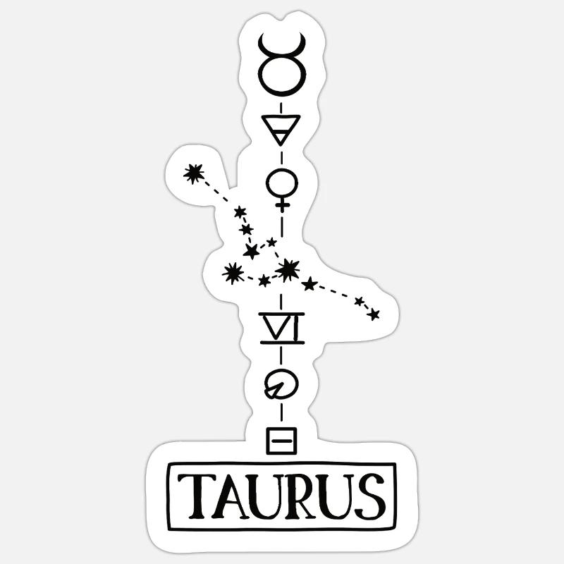 Taurus - Stier Sternzeichen - schwarz - Sticker Größe S (10 x 10 cm) - Mattweiß