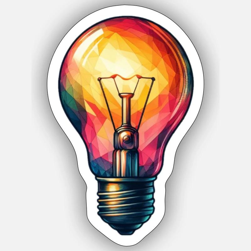 Ampoule - Sticker taille S (10 x 10 cm) - blanc mat