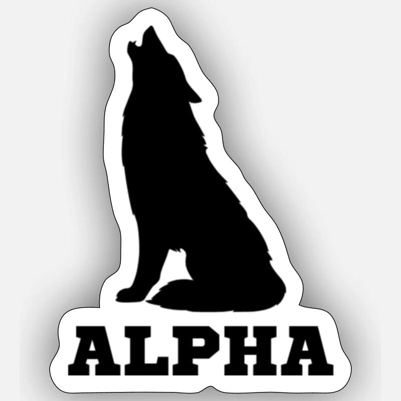 ALPHA WOLF Sticker Größe S (10 x 10 cm)