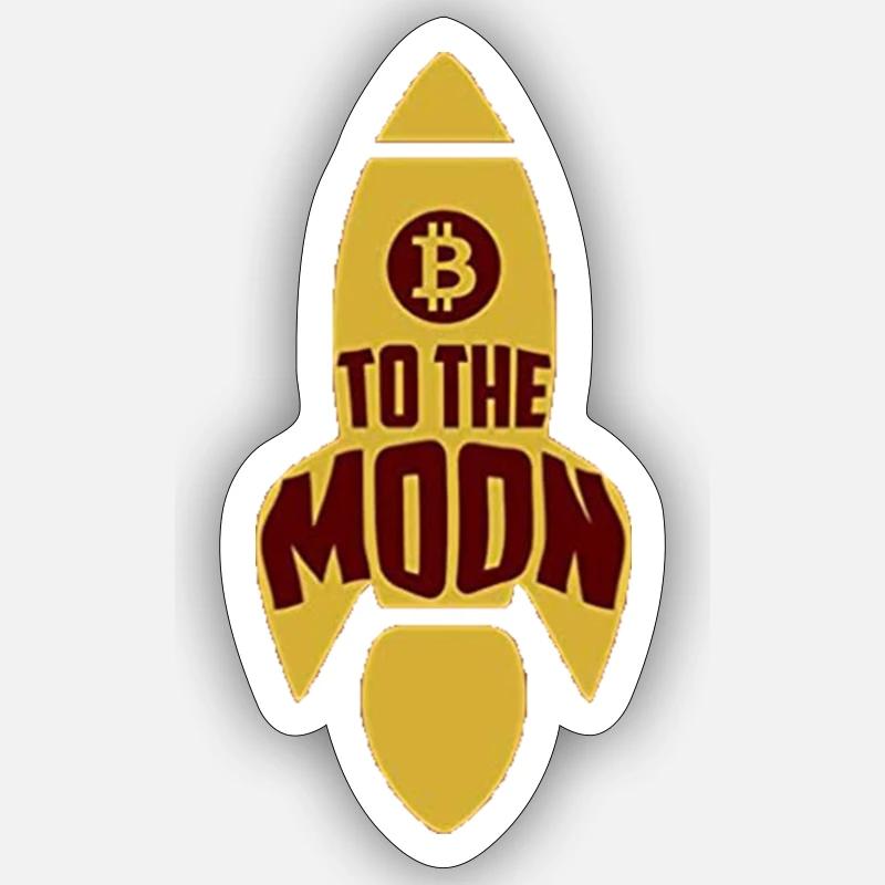 Bitcoin too the moon Sticker Größe S (10 x 10 cm)