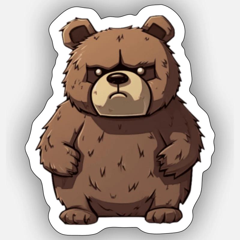 Grim Bear - Sticker size S (10 x 10 cm) - white matte