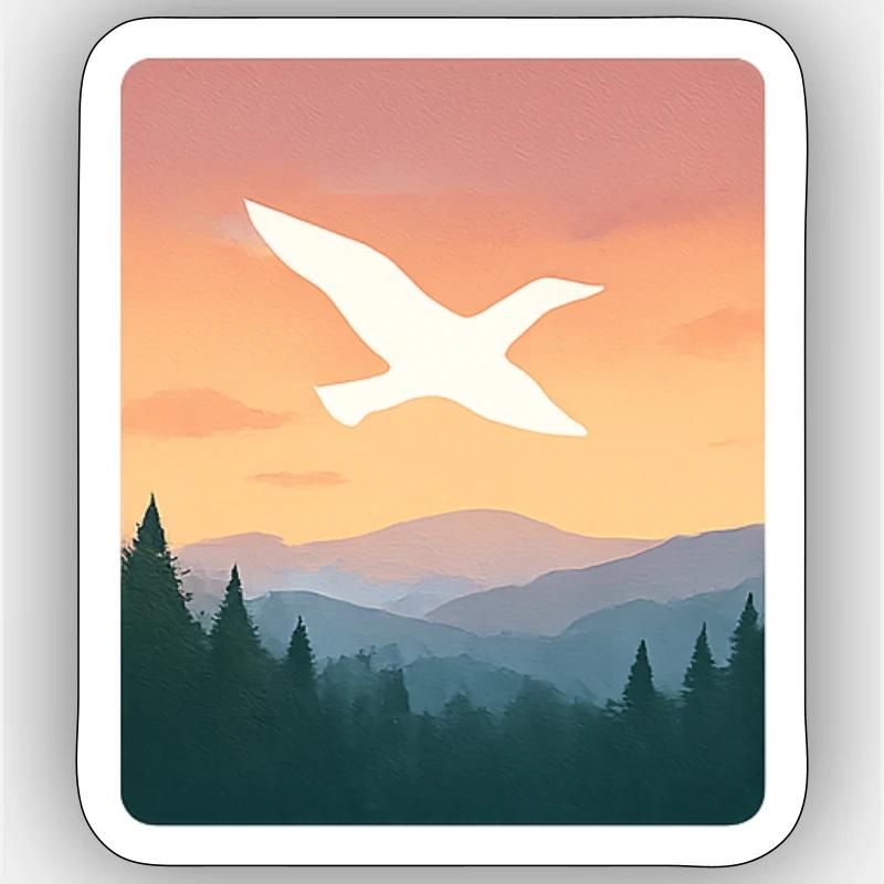 Freebird forest dusk - Sticker Größe S (10 x 10 cm) - Mattweiß
