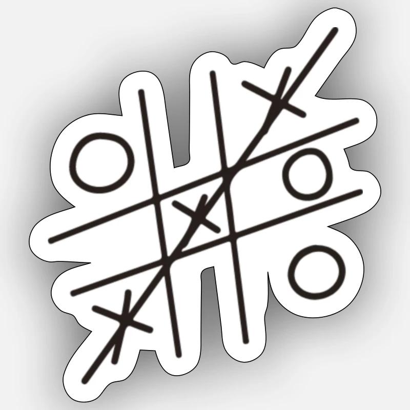 Tic Tac Toe - Sticker size S (10 x 10 cm) - white matte