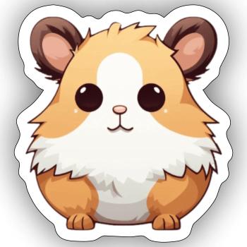 Hamster - Sticker taille S (10 x 10 cm) - blanc mat - Devant