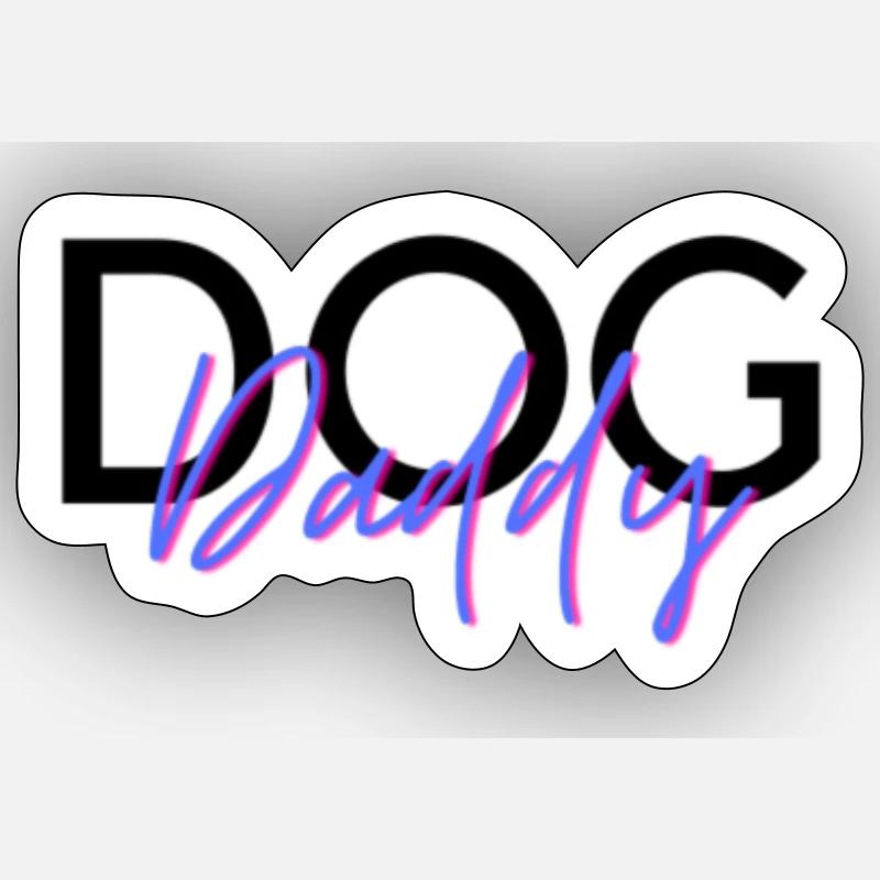 Dog Daddy - Sticker Größe S (10 x 10 cm) - Mattweiß