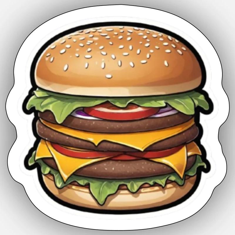 Triple Burger Sticker size S (10 x 10 cm)