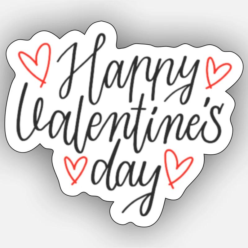 Joyeuse Saint-Valentin - Sticker taille S (10 x 10 cm) - blanc mat