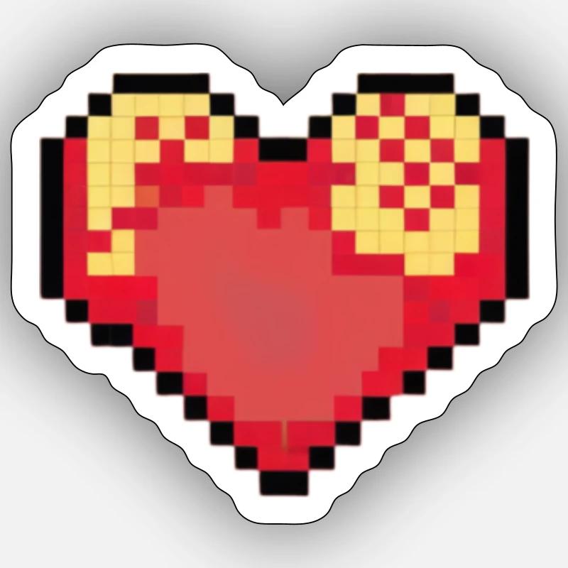 PixelHeart Bliss - Sticker size S (10 x 10 cm) - white matte
