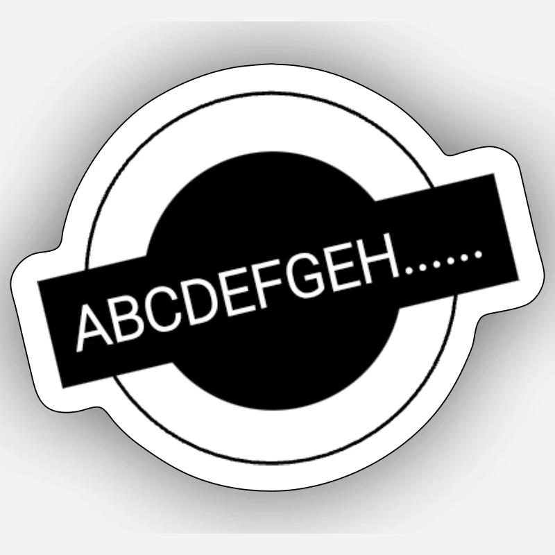 Abstrakte Alphabet Illustration auf Schwarz - Sticker Größe S (10 x 10 cm) - Mattweiß