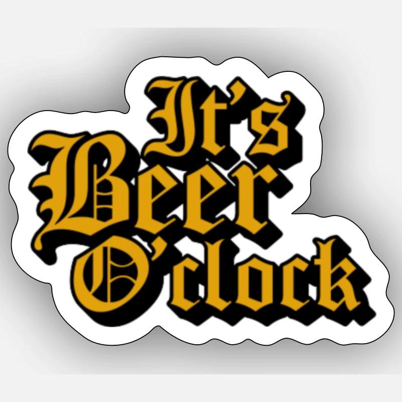 Its Beer O,Clock Sticker Größe S (10 x 10 cm)