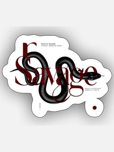 Savage-Schrift-Emblem - Sticker Größe S (10 x 10 cm) - Mattweiß