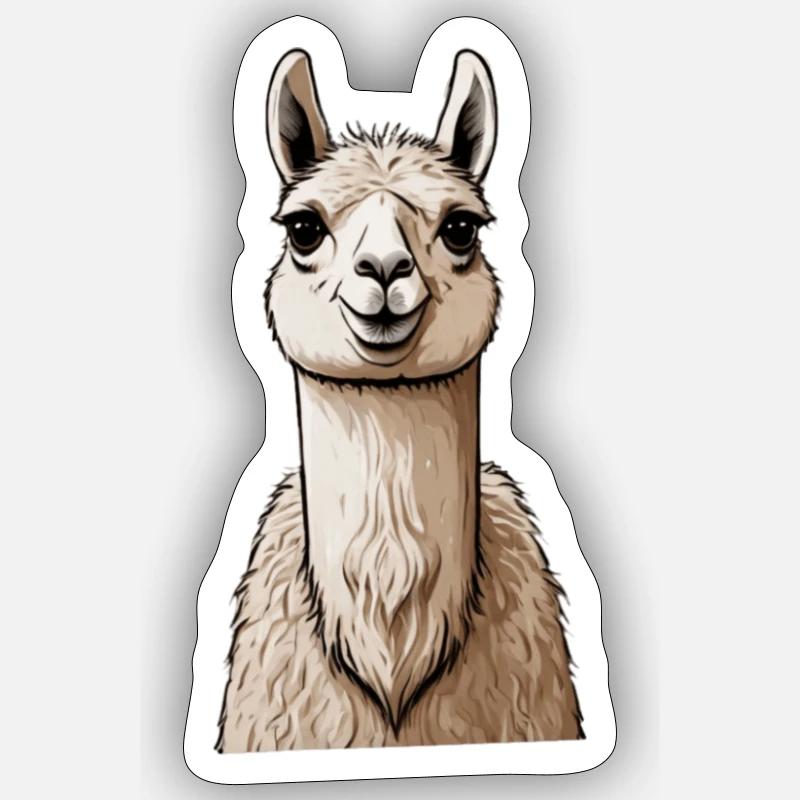 Lama comique Sticker taille S (10 x 10 cm)