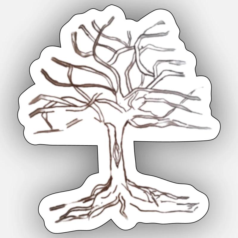 un arbre - Sticker taille S (10 x 10 cm) - blanc mat