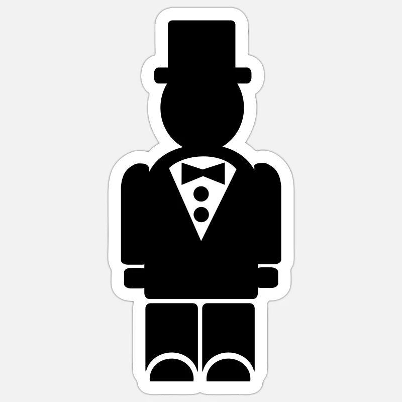 Marié - Mariage - Sticker taille S (10 x 10 cm) - blanc mat