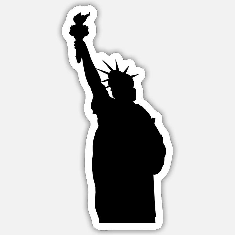 Statue de la Liberté Silhouette - Sticker taille S (10 x 10 cm) - blanc mat