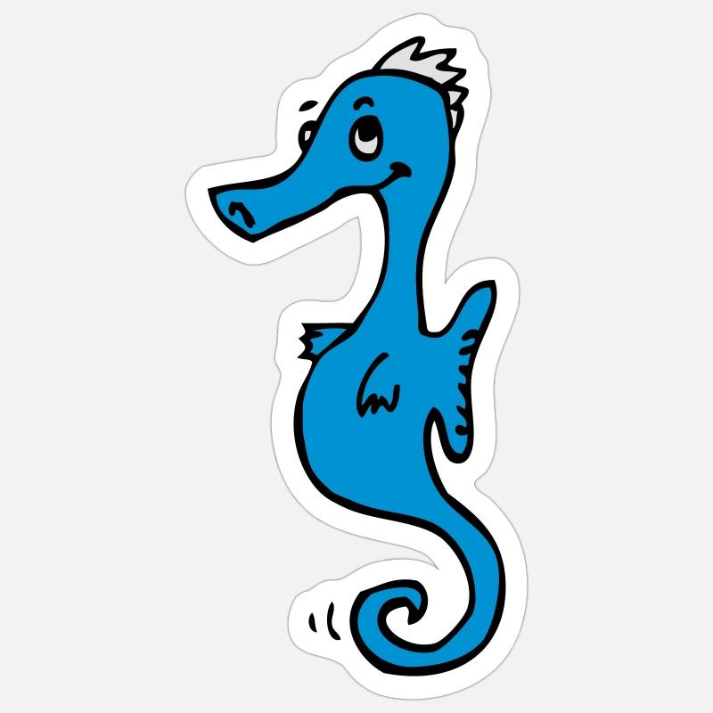 Seepferdchen - Sticker Größe S (10 x 10 cm) - Mattweiß
