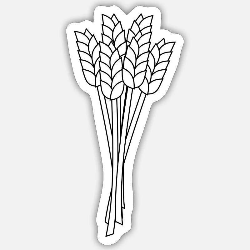 getreide corn cereal wheat weizen veggie gemuese v Sticker Größe S (10 x 10 cm)