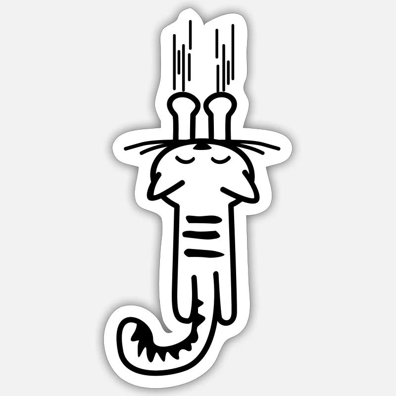 scratching kitty - cat - cats - Sticker size S (10 x 10 cm)