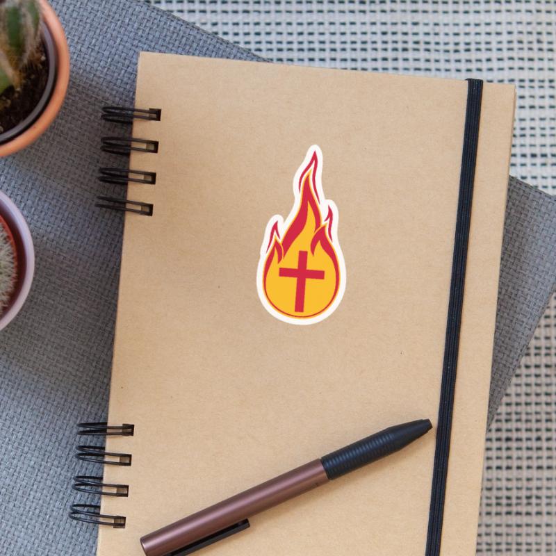 fire flames hot burn burned torch loder Sticker size S (10 x 10 cm)