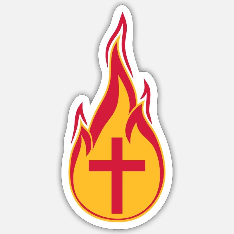 fire flames hot burn burned torch loder Sticker size S (10 x 10 cm)