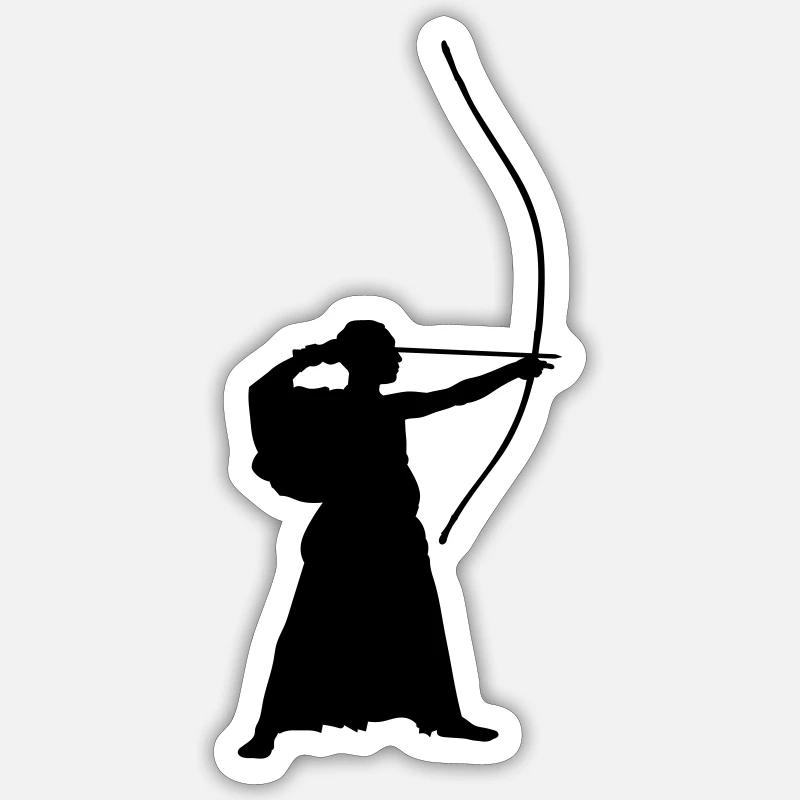 Bogenschütze - Sticker Größe S (10 x 10 cm) - Mattweiß