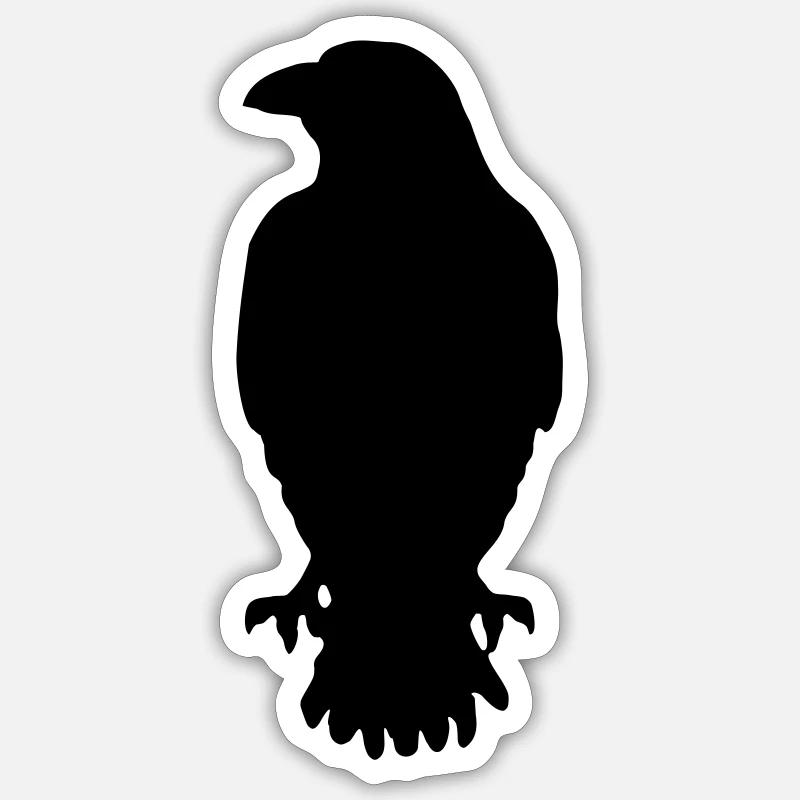 Rabe - Sticker size S (10 x 10 cm) - white matte