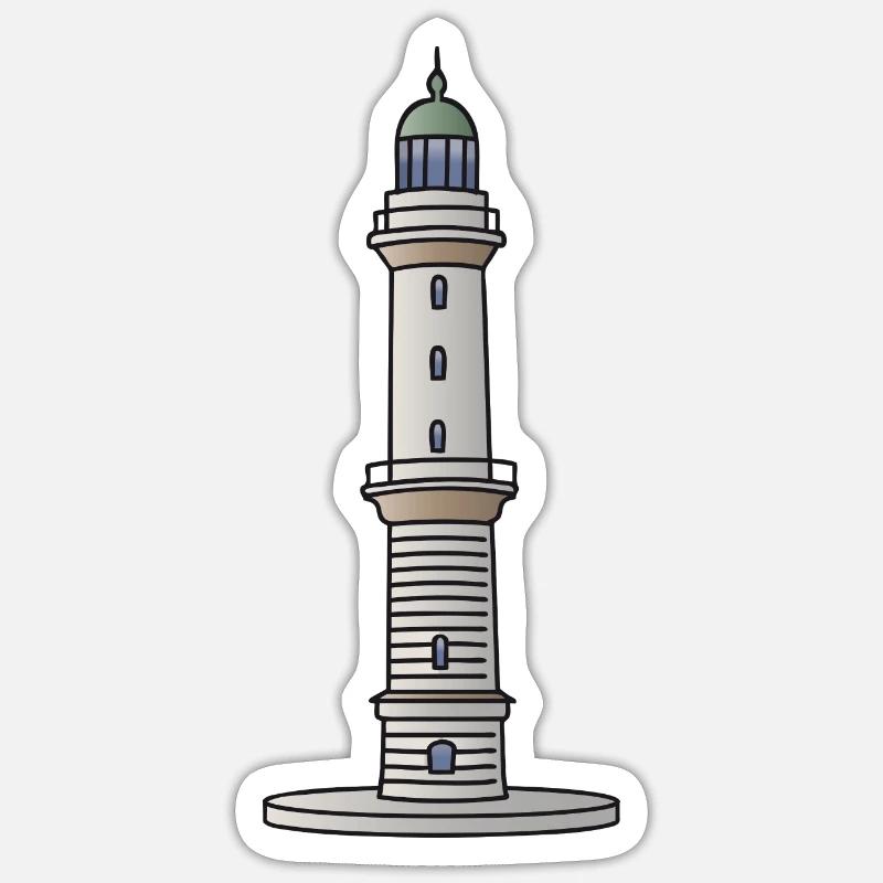 Lighthouse Warnemünde c - Sticker size S (10 x 10 cm) - white matte