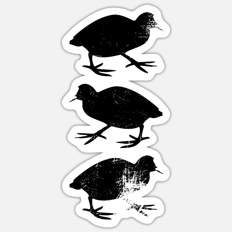 Cailles - Sticker taille S (10 x 10 cm) - blanc mat