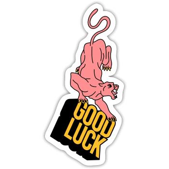 BONNE CHANCE | Rétro | Vintage | conception - Sticker taille S (10 x 10 cm) - blanc mat - Devant