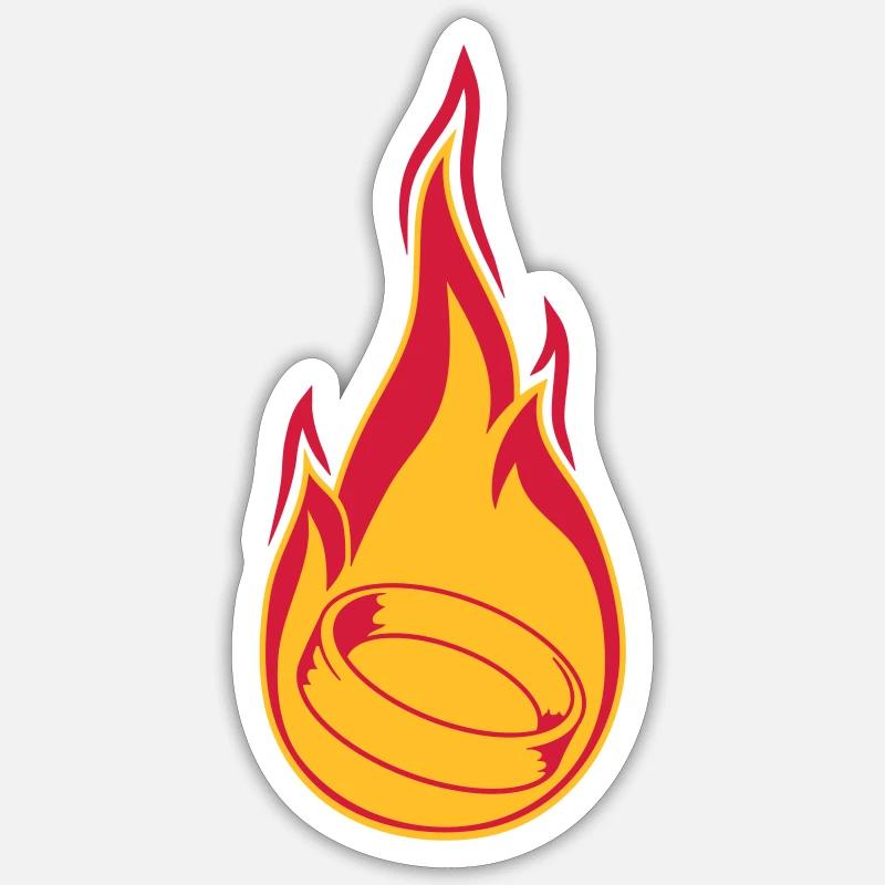 fire flame burning hot torch marry ring ho Sticker size S (10 x 10 cm)