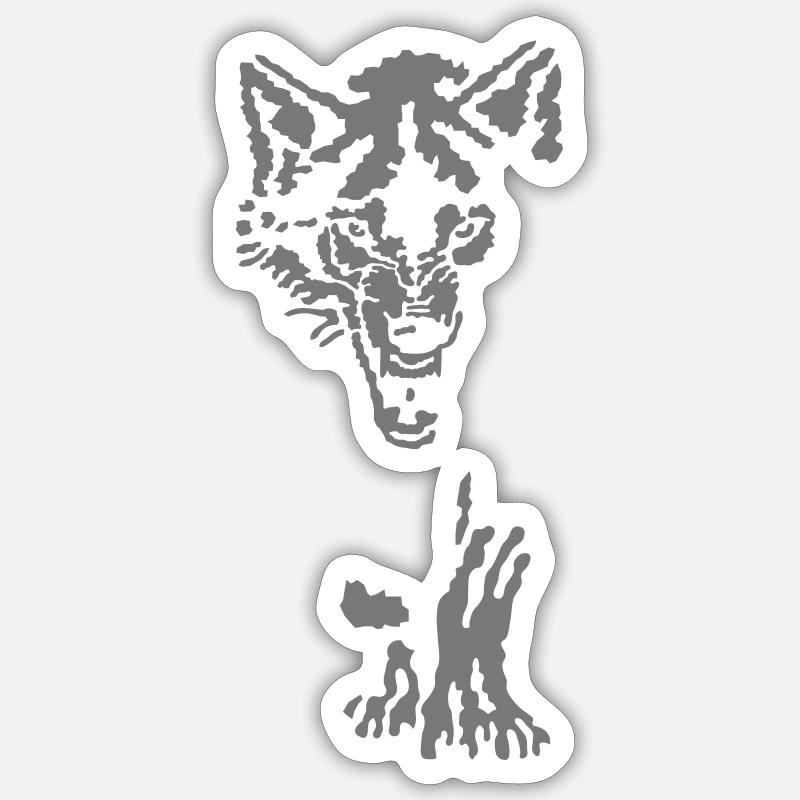 wolf - Sticker taille S (10 x 10 cm) - blanc mat